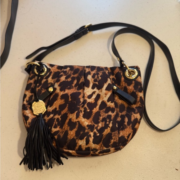 Vince Camuto Handbags - Vince Camuto Brown and Black Crossbody Bag with Leopard Print